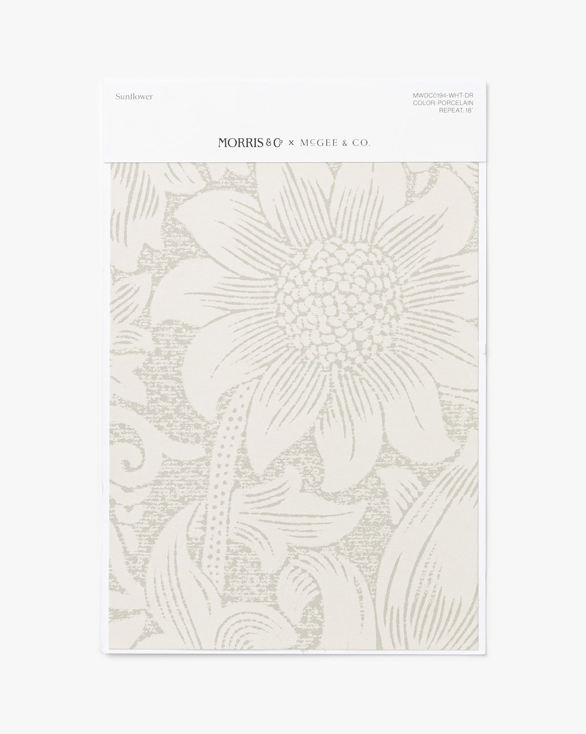 McGee & Co., Morris & Co. x McGee & Co. Sunflower Porcelain Wallpaper Swatch