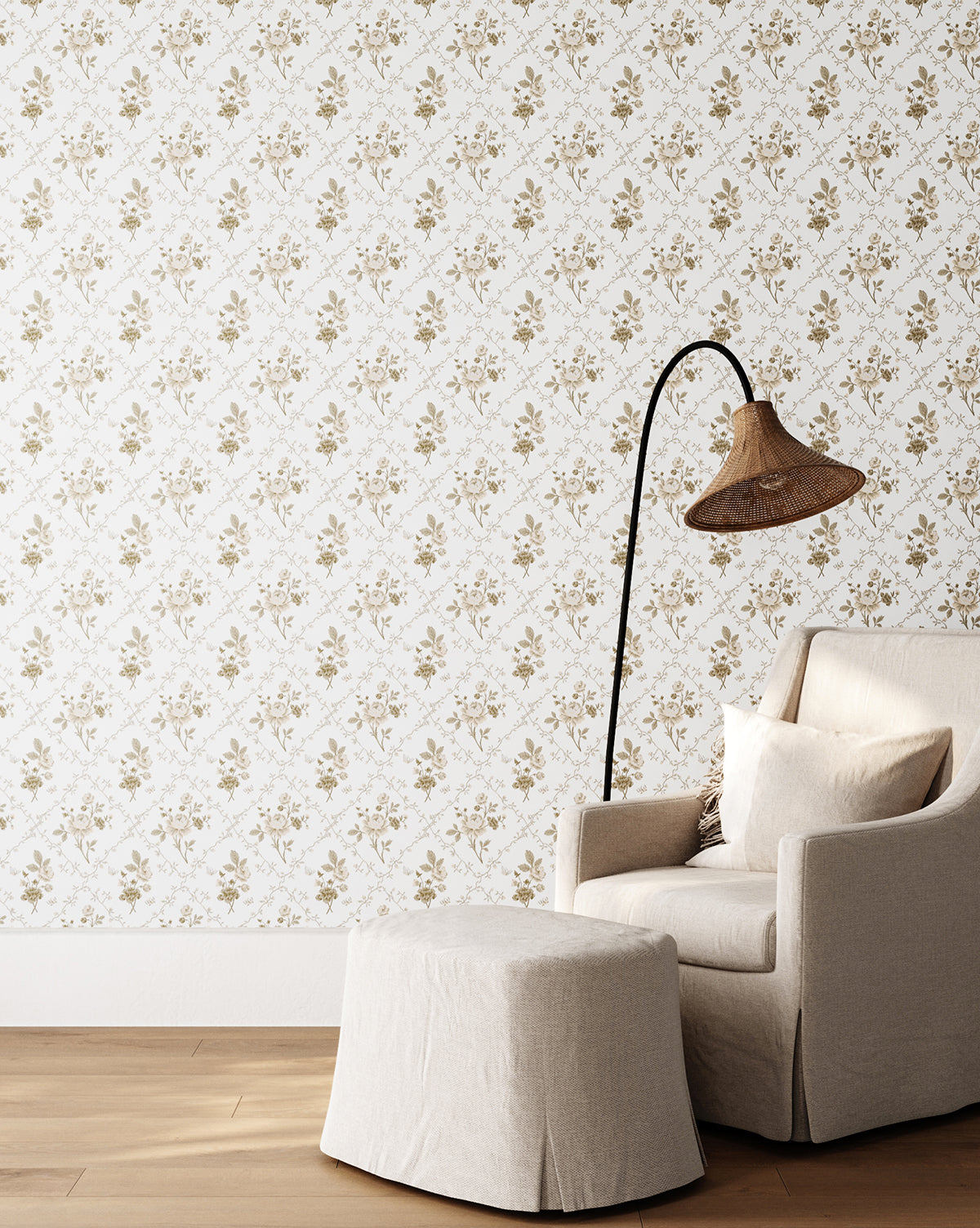 York Wallcoverings, Rosalind Floral Wallpaper