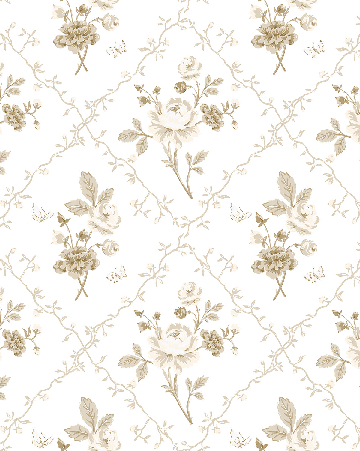 York Wallcoverings, Rosalind Floral Wallpaper