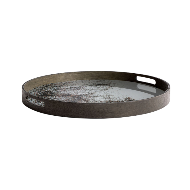 Ethnicraft, Round Aged Mirror Tray