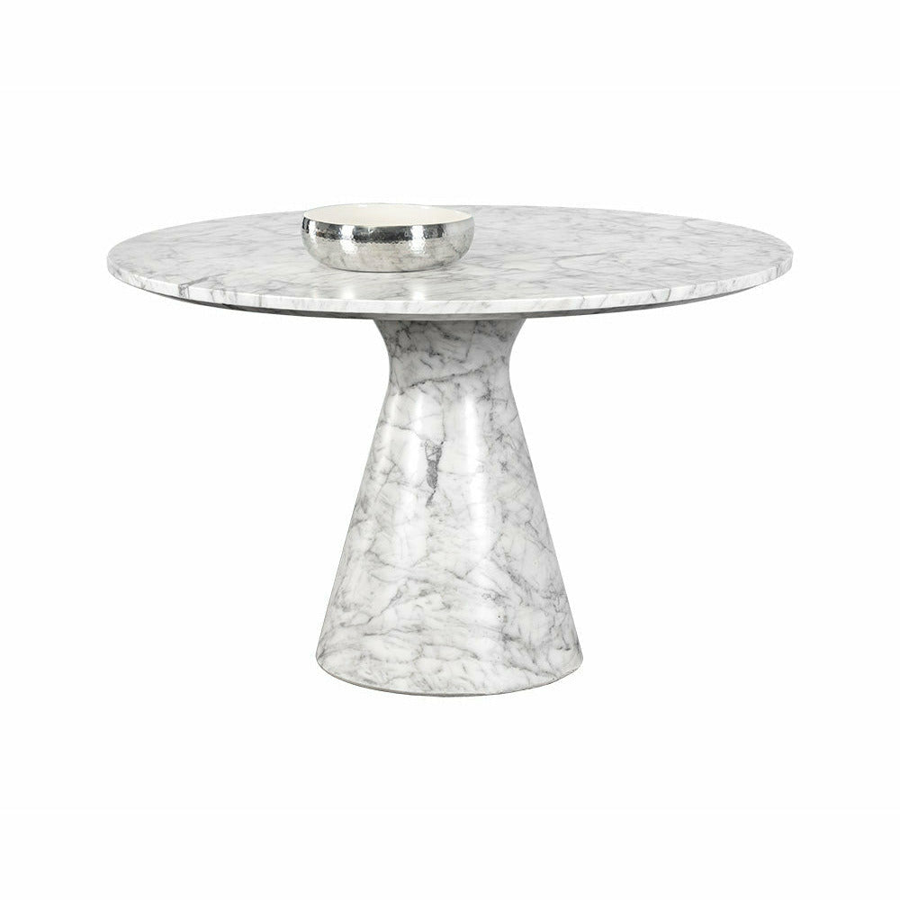 Sunpan, Shelburne Dining Table - Marble Look - White - 47"