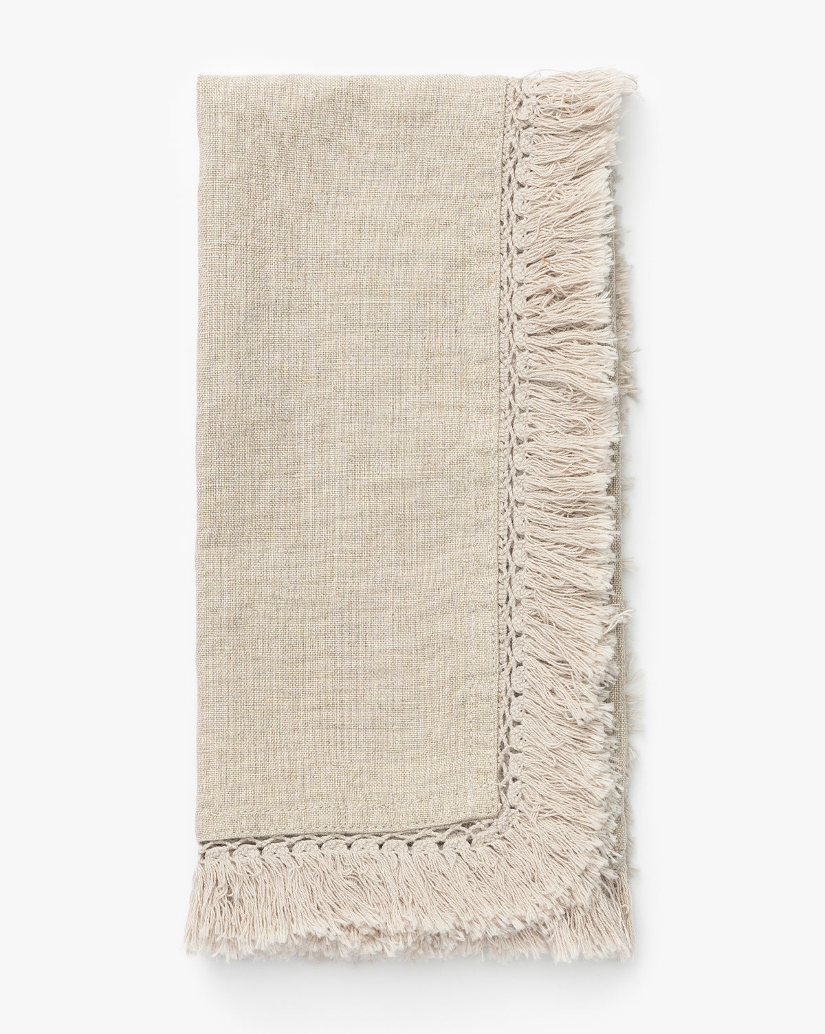 SARO LIFESTYLE, Tan Fringe Napkin