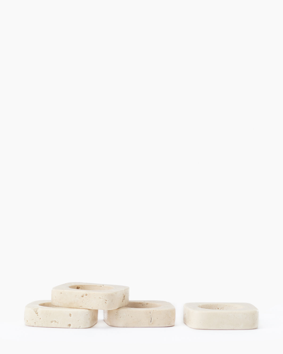 Stonemen, Travertine Napkin Rings (Set of 4)