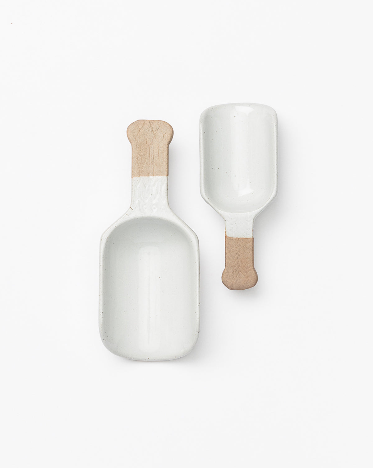 Creative Co-Op, Two-tone Porcelain Scoop (Set of 2)