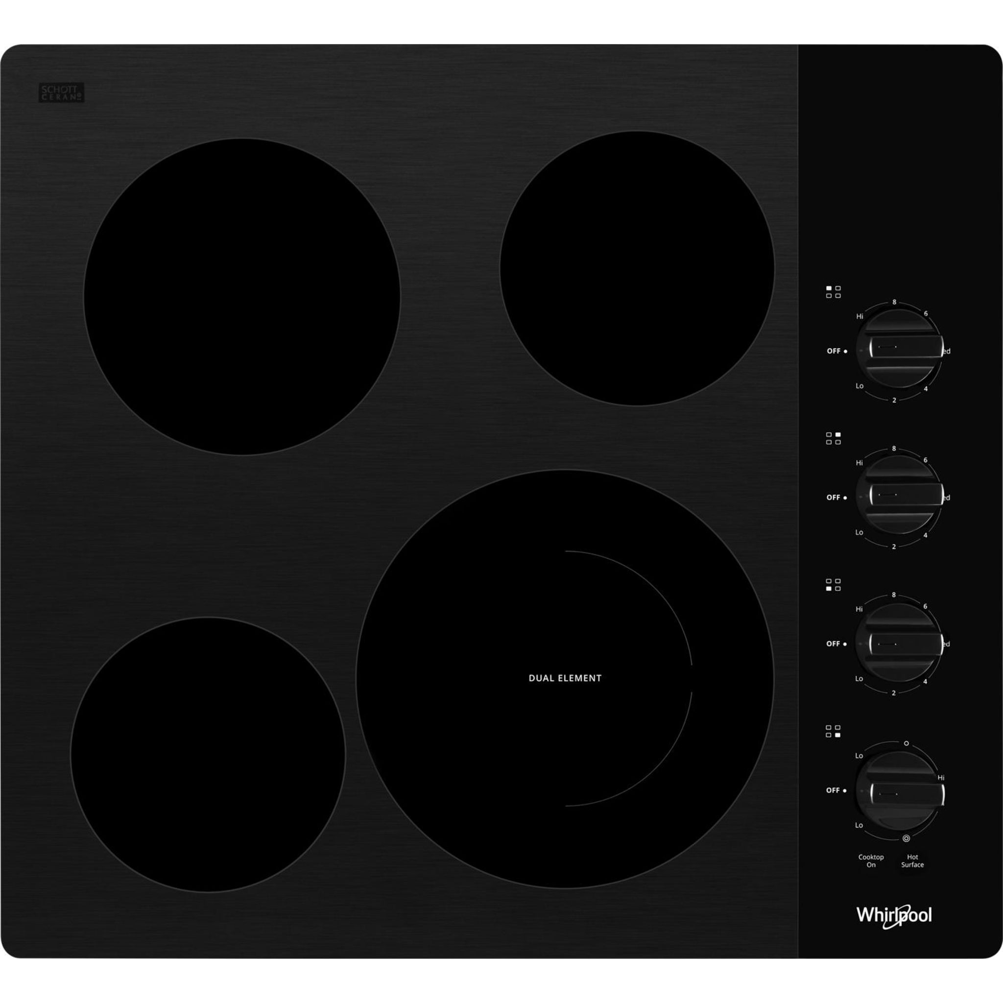 Whirlpool, Whirlpool 24" Cooktop (WCE55US4HB) - Black