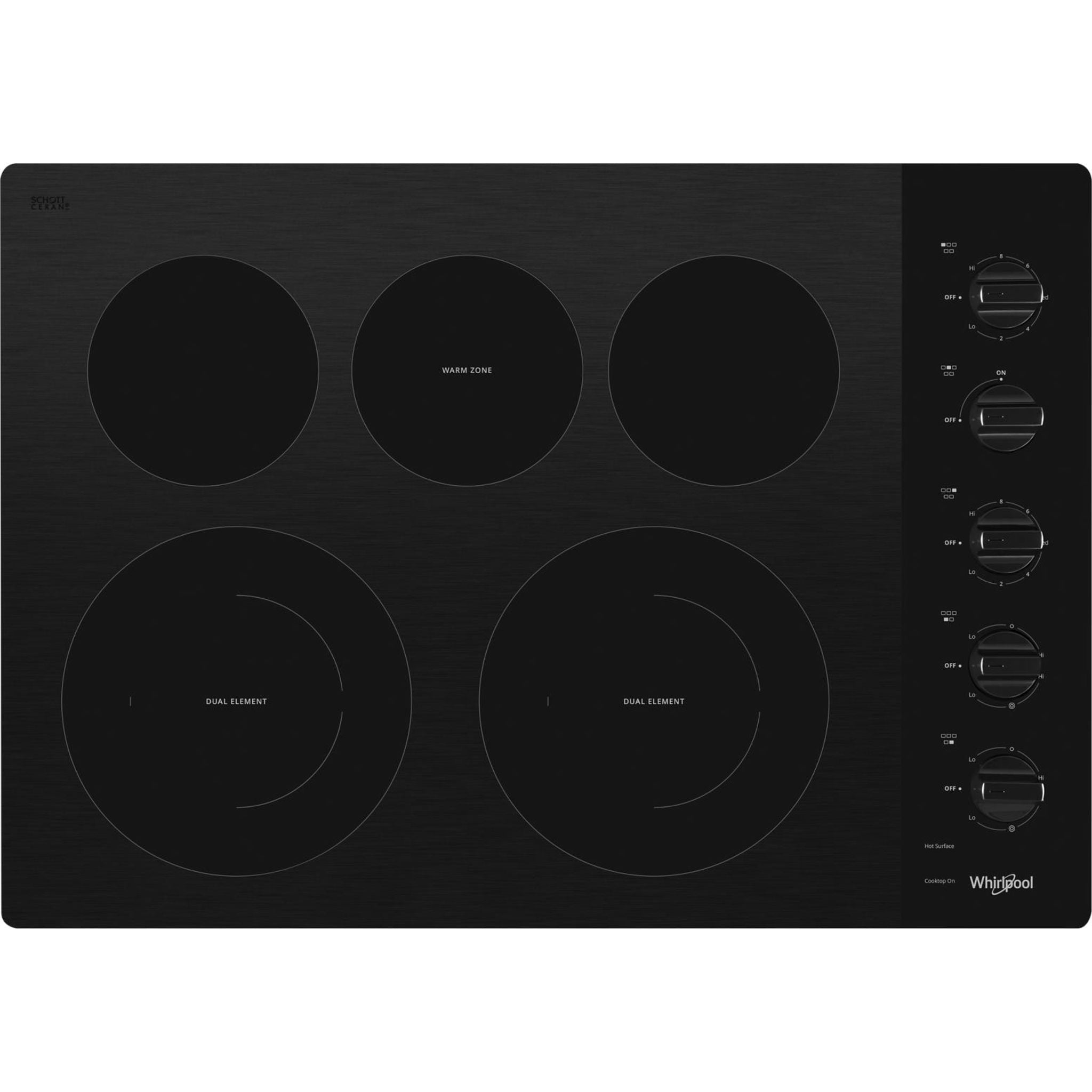 Whirlpool, Whirlpool 30" Cooktop (WCE77US0HB) - Black