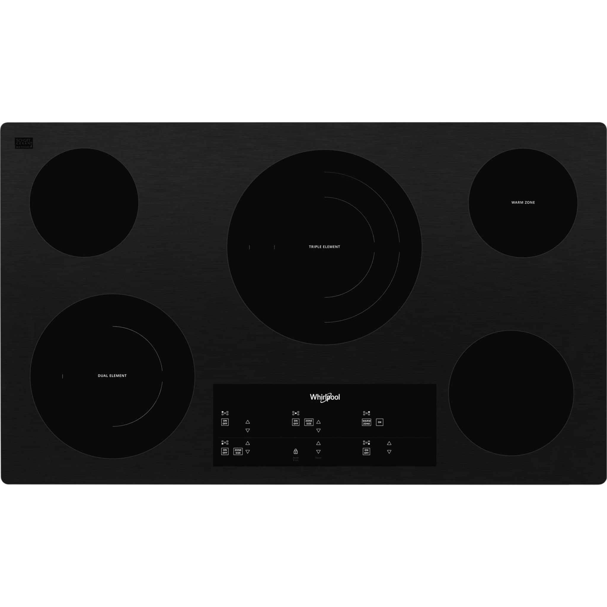 Whirlpool, Whirlpool 36" Cooktop (WCE97US6KB) - Black