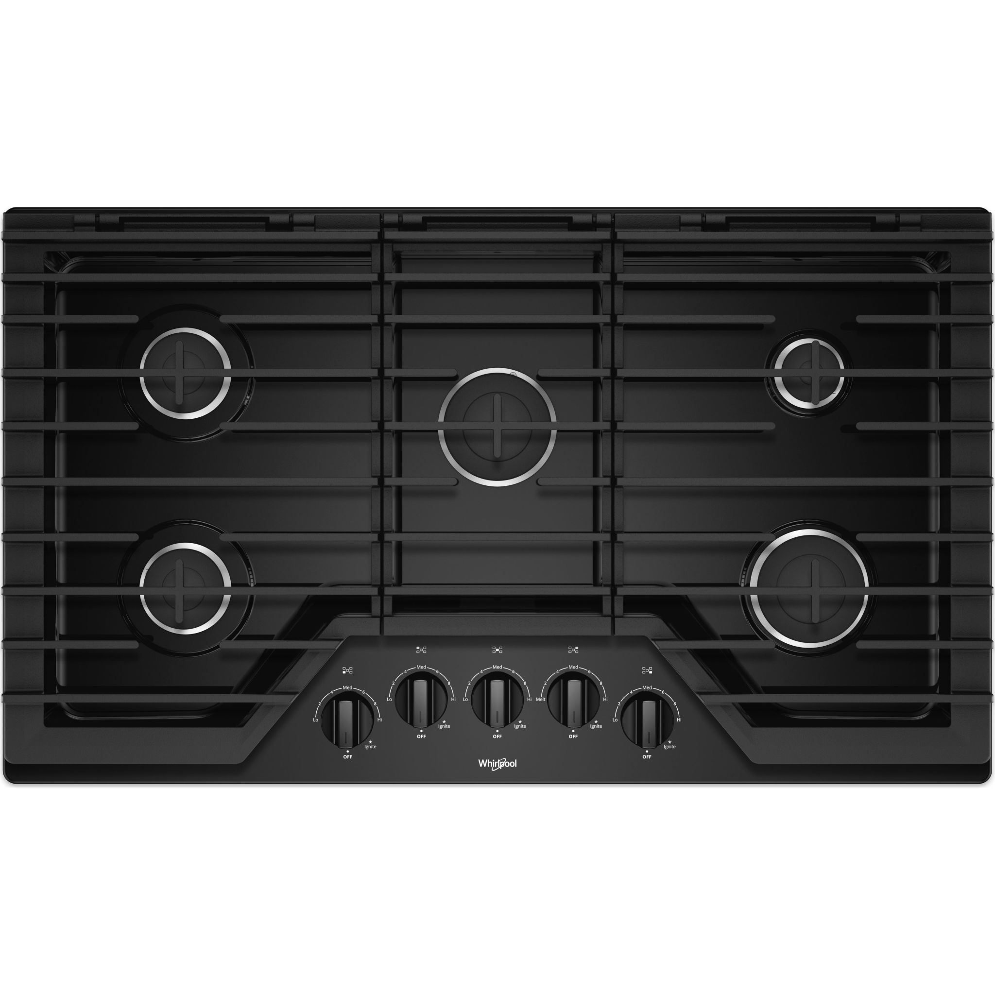 Whirlpool, Whirlpool 36" Gas Cooktop (WCG55US6HB) - Black