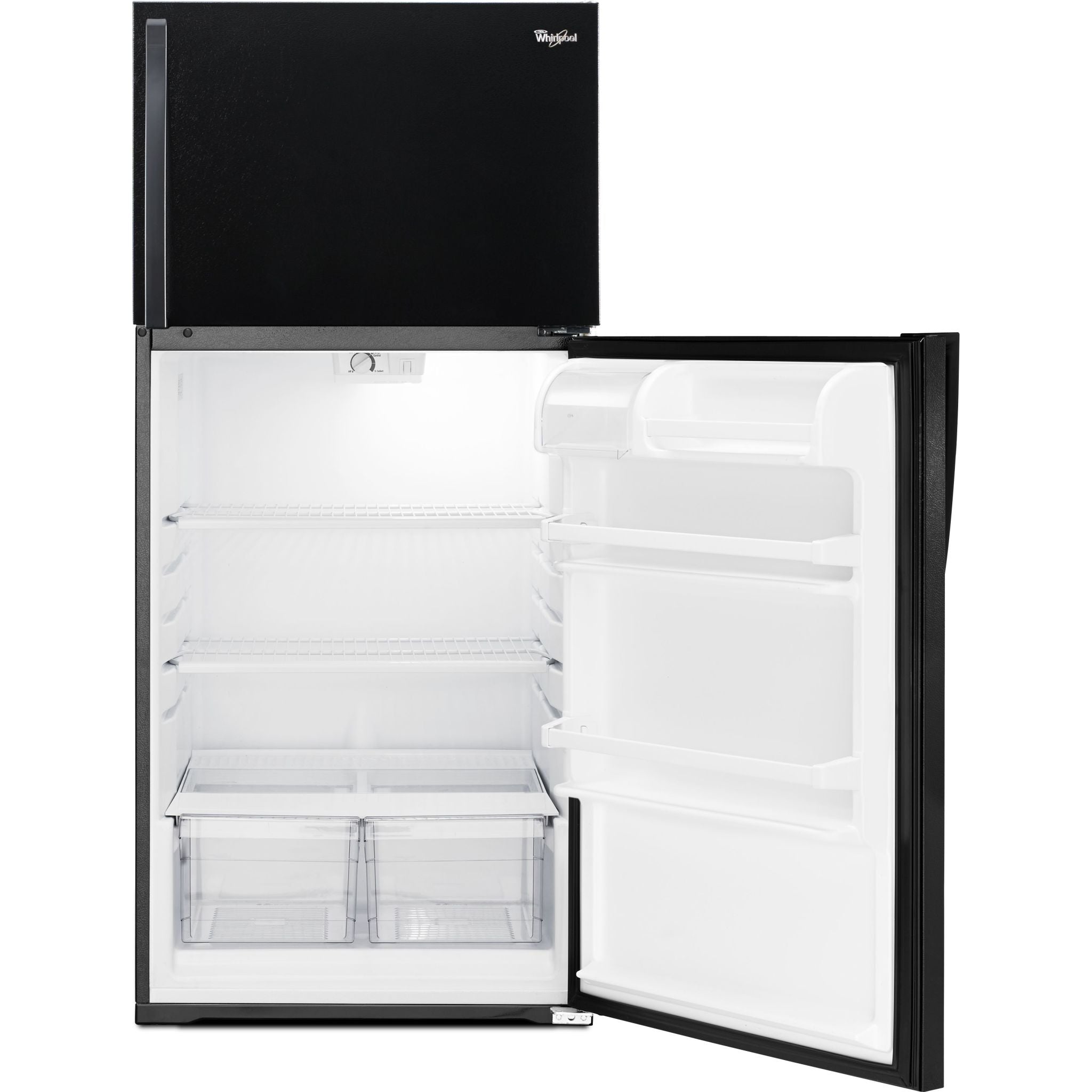 Whirlpool, Whirlpool Top Mount Fridge (WRT134TFDB) - Black