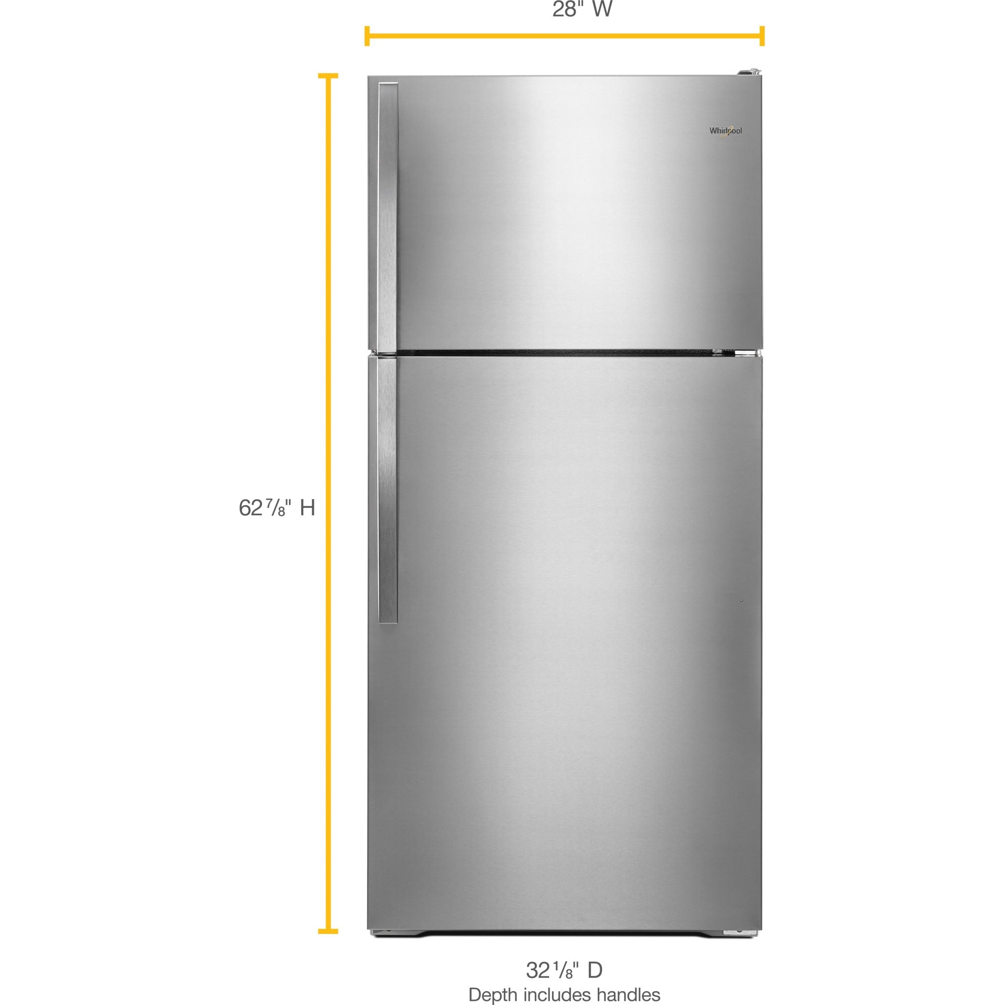 Whirlpool, Whirlpool Top Mount Fridge (WRT134TFDM) - Stainless Steel