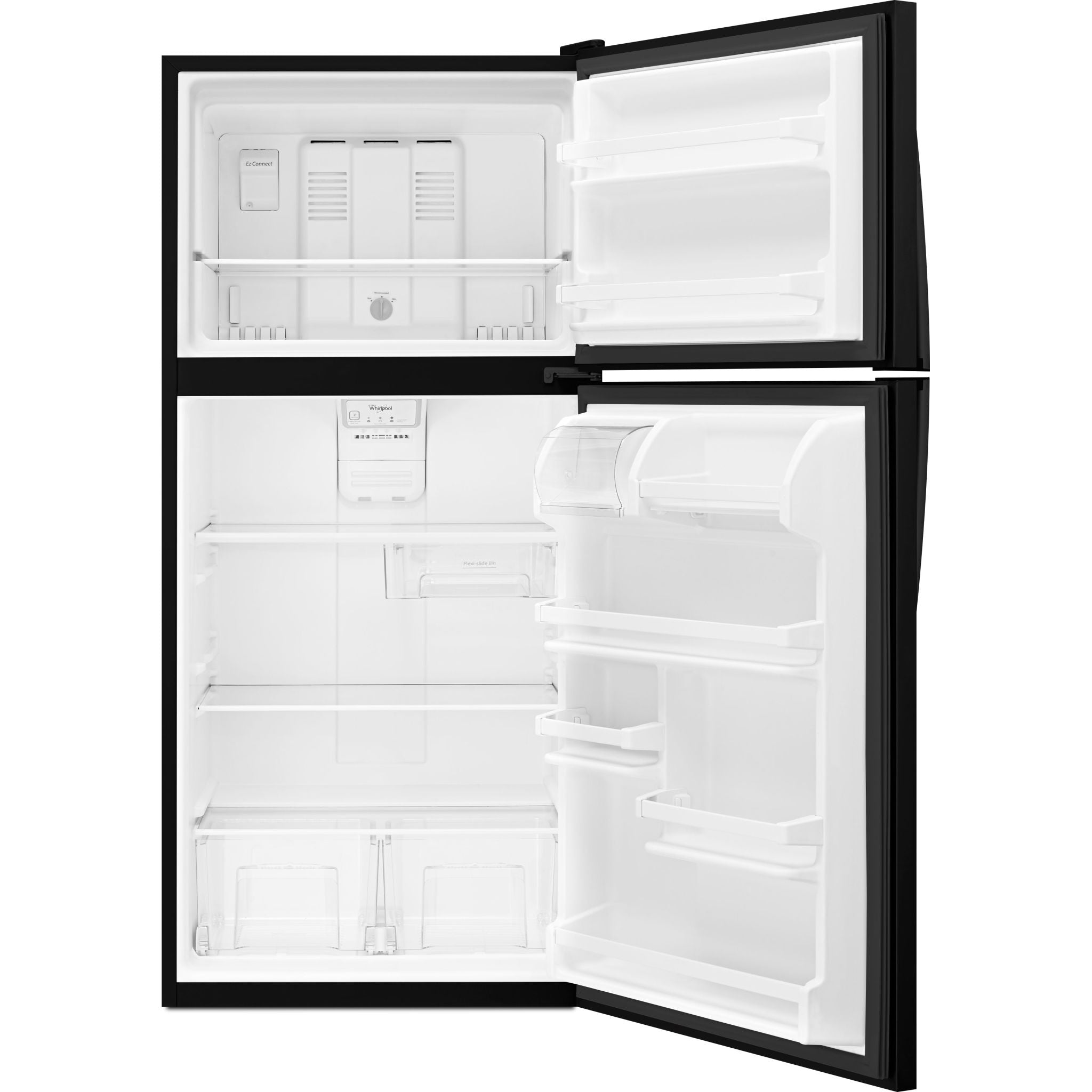 Whirlpool, Whirlpool Top Mount Fridge (WRT148FZDB) - Black