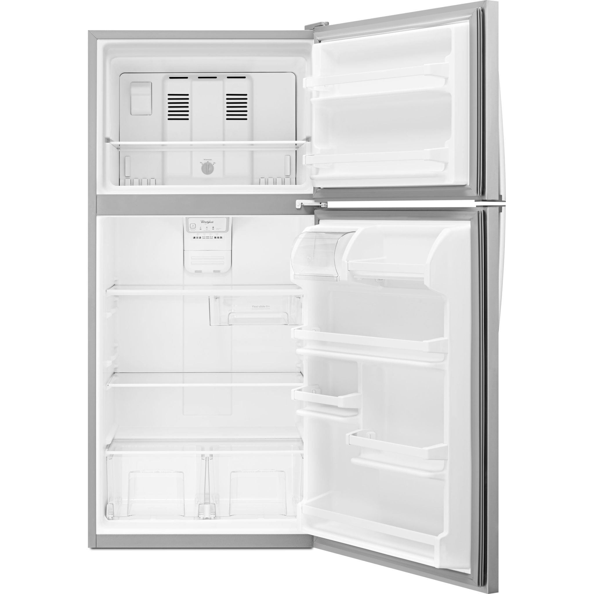 Whirlpool, Whirlpool Top Mount Fridge (WRT318FZDM) - Monochromatic Stainless Steel