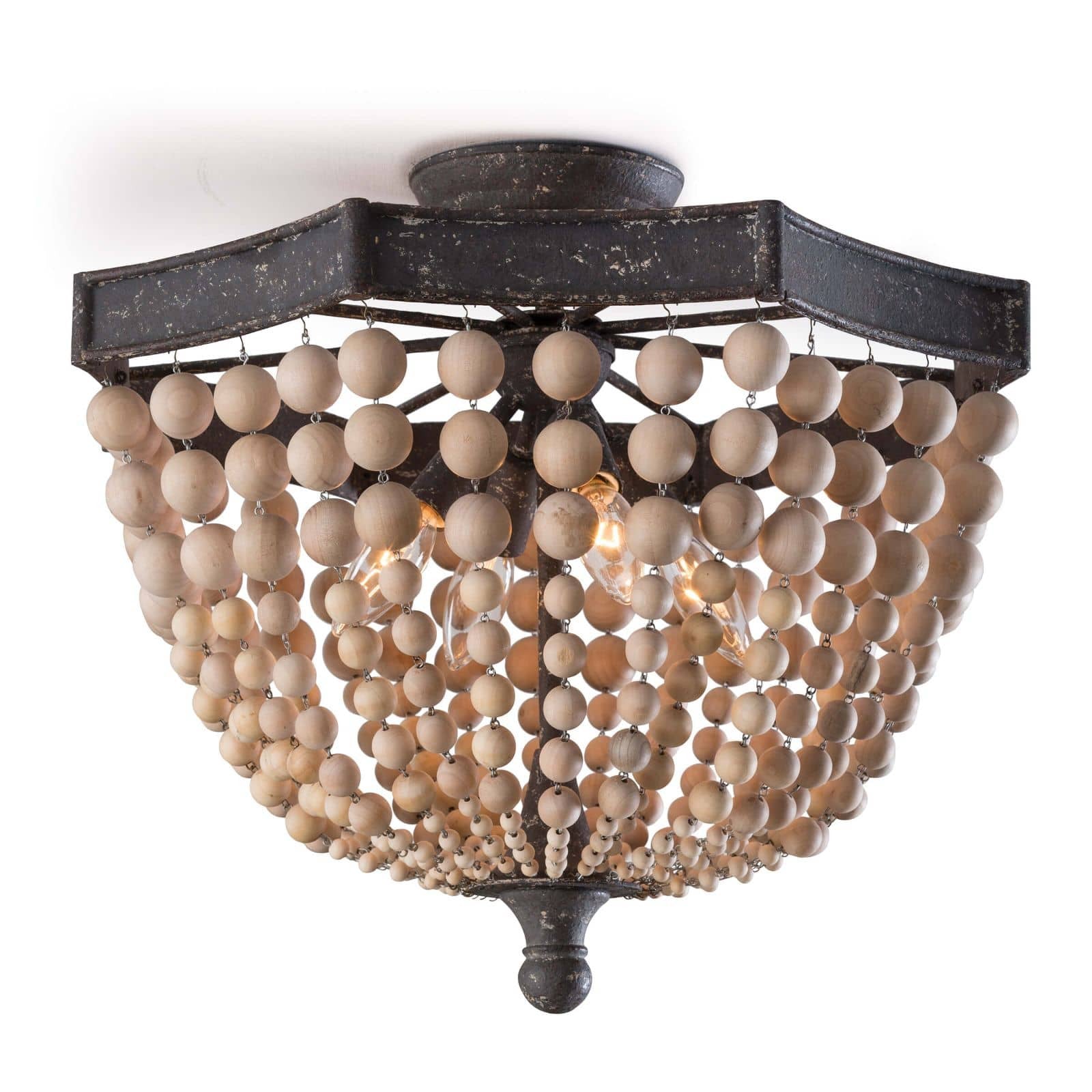 Regina Andrew, Wood Beaded Semi Flush Mount - Southern Living Collection